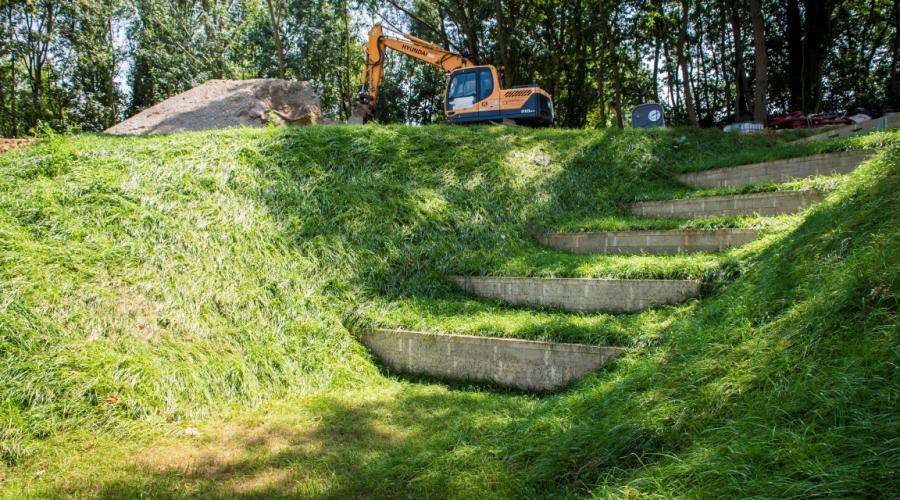 Regenwater infiltreren op een helling